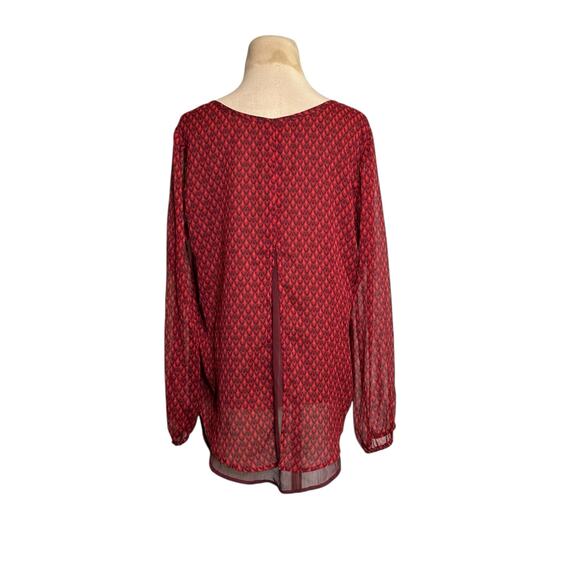 Lucky Brand ref print long sleeved tunic blouse size Medium - Picture 7 of 11